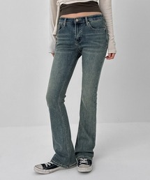 ブラックブーツカットデニム all size BEVAN UP 楽天市場】ブーツカット ジーンズ レースアップ 編み込み