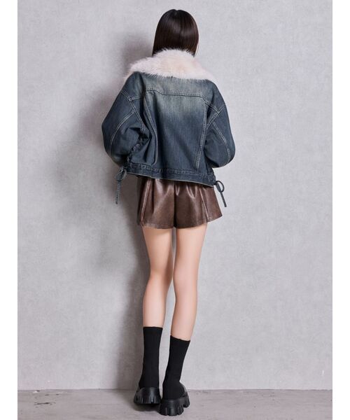 GYDA（ジェイダ）の「フェイクレザーレイヤーショートパンツ（その他パンツ・レディース・ブラウン/ブラック/アイボリー・FREE）」の14枚目の写真