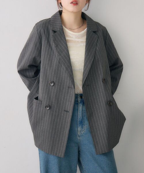 RETRO GIRL(レトロガール)の「ダブルテーラーJK(その他アウター・レディース・ダークブルー/ダークブラウン/グレー系その他・FREE)」の2枚目の写真