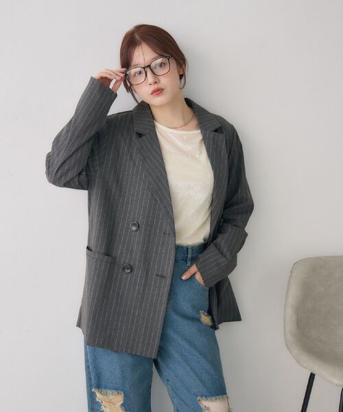 RETRO GIRL(レトロガール)の「ダブルテーラーJK(その他アウター・レディース・ダークブルー/ダークブラウン/グレー系その他・FREE)」の4枚目の写真