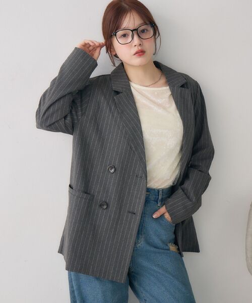 RETRO GIRL(レトロガール)の「ダブルテーラーJK(その他アウター・レディース・ダークブルー/ダークブラウン/グレー系その他・FREE)」の5枚目の写真