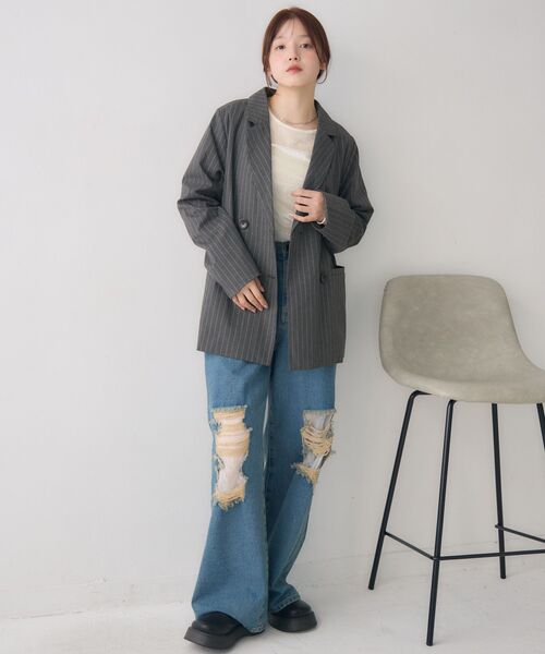 RETRO GIRL(レトロガール)の「ダブルテーラーJK(その他アウター・レディース・ダークブルー/ダークブラウン/グレー系その他・FREE)」の6枚目の写真