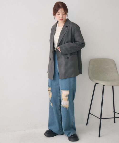RETRO GIRL(レトロガール)の「ダブルテーラーJK(その他アウター・レディース・ダークブルー/ダークブラウン/グレー系その他・FREE)」の9枚目の写真