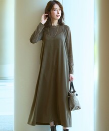 【美品】23区　ロングワンピース　グリーン系 23区｜ニジュウサンクのワンピース（グリーン・カーキ/緑色系）通販