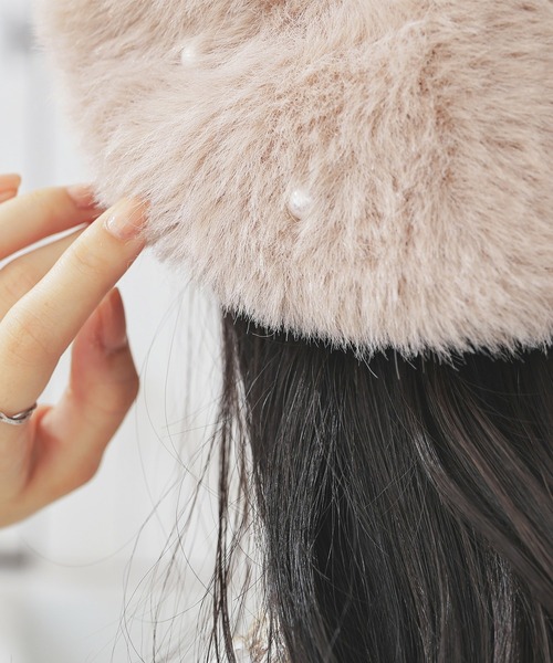 Honeys（ハニーズ）の「パール付シャギーベレー帽（ハンチング/ベレー帽・レディース・モカ/ライトグレー/アイボリー・FREE）」の18枚目の写真