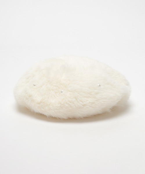 Honeys（ハニーズ）の「パール付シャギーベレー帽（ハンチング/ベレー帽・レディース・モカ/ライトグレー/アイボリー・FREE）」の16枚目の写真