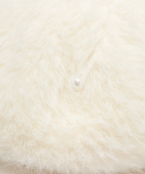 Honeys（ハニーズ）の「パール付シャギーベレー帽（ハンチング/ベレー帽・レディース・モカ/ライトグレー/アイボリー・FREE）」の12枚目の写真