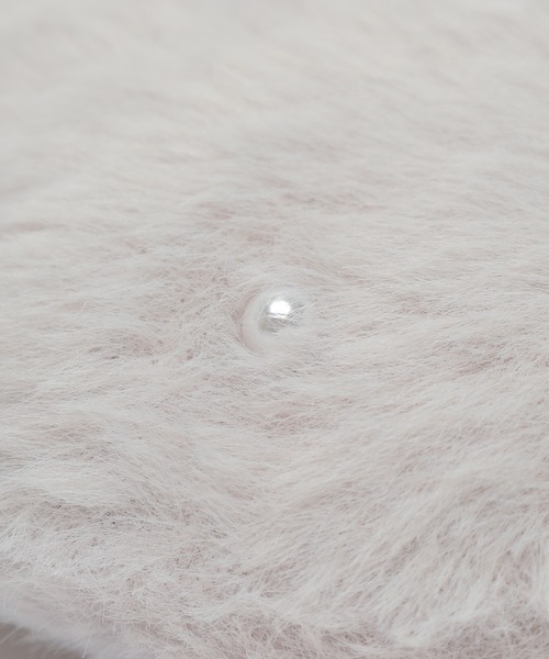 Honeys（ハニーズ）の「パール付シャギーベレー帽（ハンチング/ベレー帽・レディース・モカ/ライトグレー/アイボリー・FREE）」の9枚目の写真