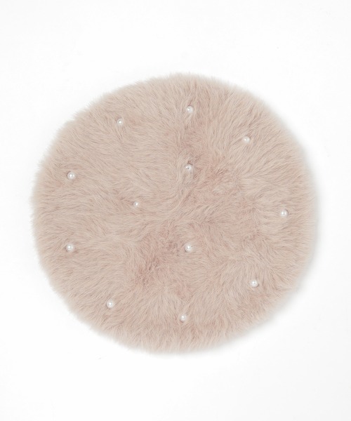 Honeys（ハニーズ）の「パール付シャギーベレー帽（ハンチング/ベレー帽・レディース・モカ/ライトグレー/アイボリー・FREE）」の7枚目の写真