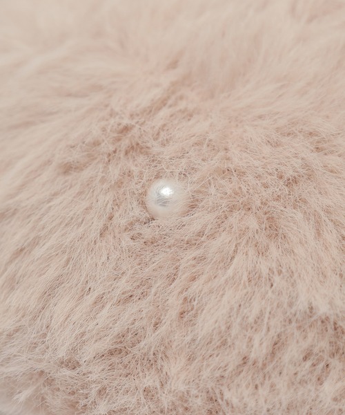 Honeys（ハニーズ）の「パール付シャギーベレー帽（ハンチング/ベレー帽・レディース・モカ/ライトグレー/アイボリー・FREE）」の6枚目の写真