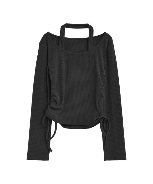 Re:EDIT(リエディ)の「リブカットソーホルタードッキング長袖トップス(Tシャツ/カットソー・レディース・ブラウン/ブラック/アイボリー・MEDIUM/LARGE)」の18枚目の写真