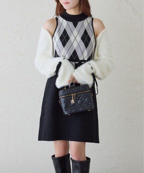 one after another NICE CLAUP（ワンアフターアナザーナイスクラップ）の「ニットセットアーガイルワンピース（ワンピース・レディース・グレー系その他/ブラウン系その他/ブラック系その他・FREE）」の22枚目の写真