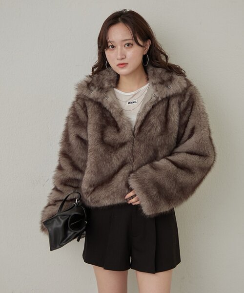 セール】[mline]【新色BLK登場！】ファーアウター（その他アウター