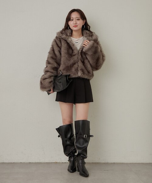 セール】[mline]【新色BLK登場！】ファーアウター（その他アウター