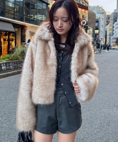 mline（エムライン）の「[mline]【新色BLK登場！】ファーアウター（その他アウター・レディース・ブラウン/ピンク/ベージュ/ブラック・FREE）」の21枚目の写真