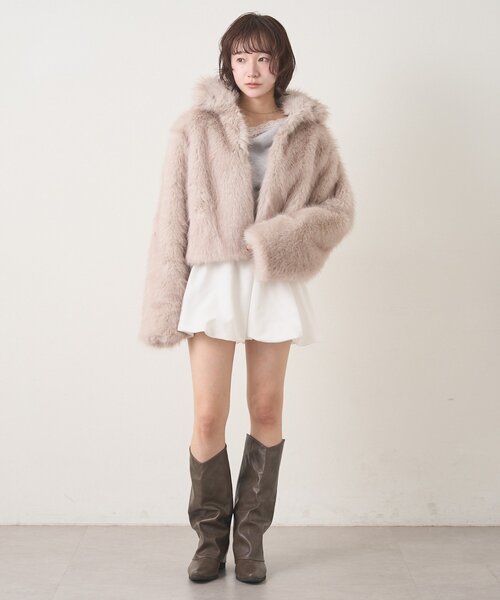 セール】[mline]【新色BLK登場！】ファーアウター（その他アウター