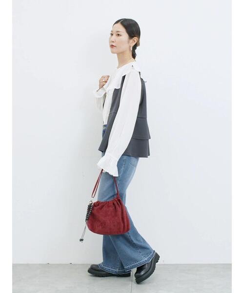 Samansa Mos2 blue（サマンサモスモスブルー）の「ラッフルカラーブラウス（シャツ/ブラウス・レディース・オフホワイト/サックスブルー/ベージュ・F）」の10枚目の写真