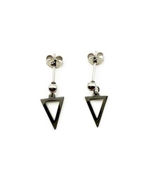 KISHOKACHI 希少価値 ボールストーン&トライアングルデザインステンレスピアス