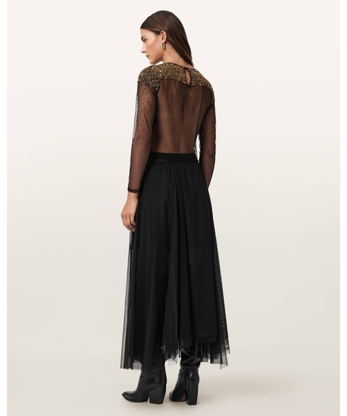ALLSAINTS(オールセインツ)の「ALLY TULLE MIDI SKIRT | ALLY チュール ミディ スカート(スカート・レディース・ブラック・4/6/8/10)」の9枚目の写真