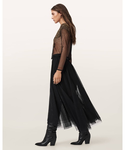 ALLSAINTS(オールセインツ)の「ALLY TULLE MIDI SKIRT | ALLY チュール ミディ スカート(スカート・レディース・ブラック・4/6/8/10)」の8枚目の写真