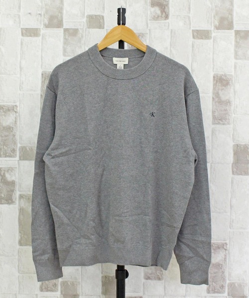 Calvin Klein（カルバン・クライン）の「CKJ コットンイージーフィットクルーネックセーター ニット LS COTTON EASY FIT CREWNK SWEATER（ニット/セーター・メンズ・ブラック/ブルー/グレー・XL/L/M）」の2枚目の写真