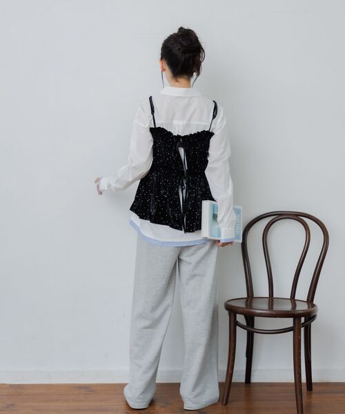 RETRO GIRL(レトロガール)の「ベロア2WAYフリルビスチェ(シャツ/ブラウス・レディース・スモークピンク/ブラック系その他/ダークブラウン・FREE)」の17枚目の写真