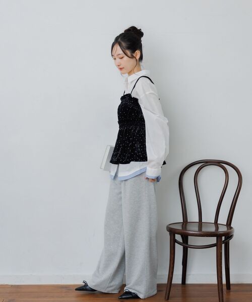 RETRO GIRL(レトロガール)の「ベロア2WAYフリルビスチェ(シャツ/ブラウス・レディース・スモークピンク/ブラック系その他/ダークブラウン・FREE)」の18枚目の写真