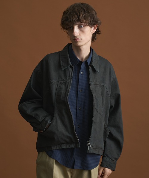 PUBLIC TOKYO（パブリックトウキョウ）の「PUBLIC DENIM BLOUSON/デニムジップブルゾン 　/日本製/岡山デニム/ブリーチ/オーバーダイ/セットアップ（ブルゾン・メンズ・ピンクベージュ/ダークブラウン・1/2）」の15枚目の写真