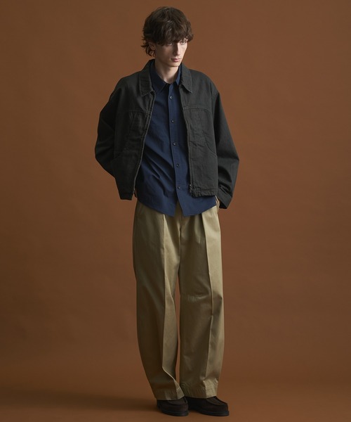 PUBLIC TOKYO（パブリックトウキョウ）の「PUBLIC DENIM BLOUSON/デニムジップブルゾン 　/日本製/岡山デニム/ブリーチ/オーバーダイ/セットアップ（ブルゾン・メンズ・ピンクベージュ/ダークブラウン・1/2）」の20枚目の写真