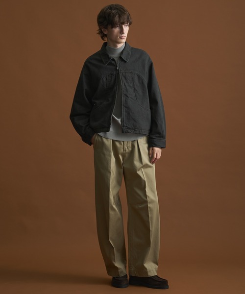 PUBLIC TOKYO（パブリックトウキョウ）の「PUBLIC DENIM BLOUSON/デニムジップブルゾン 　/日本製/岡山デニム/ブリーチ/オーバーダイ/セットアップ（ブルゾン・メンズ・ピンクベージュ/ダークブラウン・1/2）」の21枚目の写真