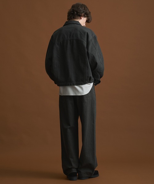 PUBLIC TOKYO（パブリックトウキョウ）の「PUBLIC DENIM BLOUSON/デニムジップブルゾン 　/日本製/岡山デニム/ブリーチ/オーバーダイ/セットアップ（ブルゾン・メンズ・ピンクベージュ/ダークブラウン・1/2）」の13枚目の写真