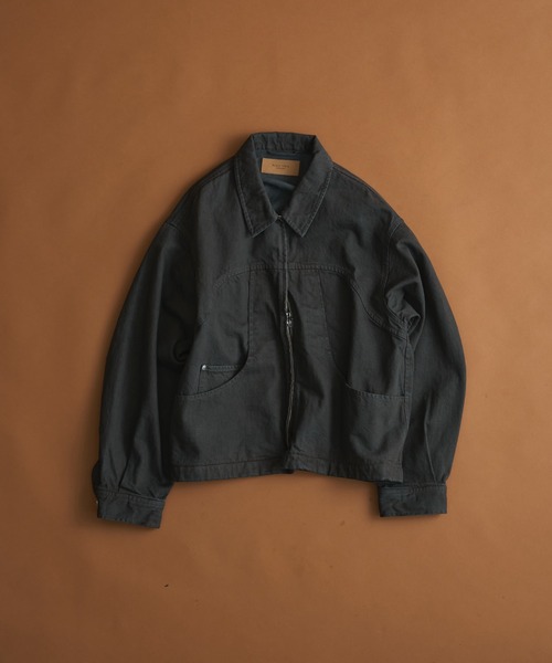 PUBLIC TOKYO（パブリックトウキョウ）の「PUBLIC DENIM BLOUSON/デニムジップブルゾン 　/日本製/岡山デニム/ブリーチ/オーバーダイ/セットアップ（ブルゾン・メンズ・ピンクベージュ/ダークブラウン・1/2）」の17枚目の写真