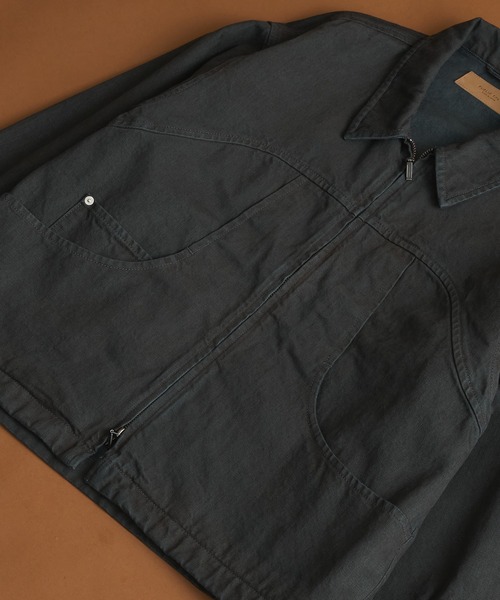 PUBLIC TOKYO（パブリックトウキョウ）の「PUBLIC DENIM BLOUSON/デニムジップブルゾン 　/日本製/岡山デニム/ブリーチ/オーバーダイ/セットアップ（ブルゾン・メンズ・ピンクベージュ/ダークブラウン・1/2）」の20枚目の写真