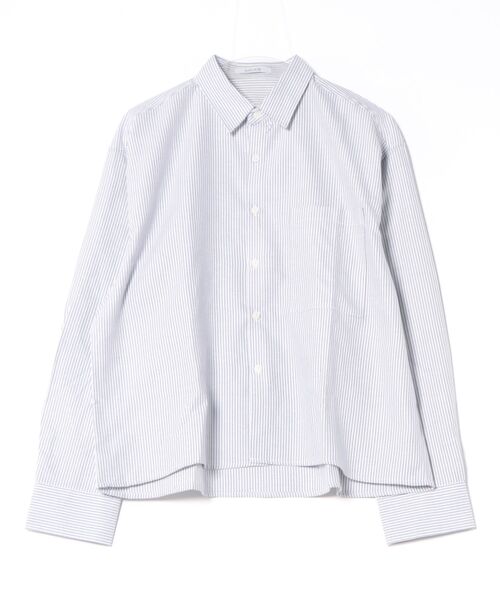 a.p.o.v.(エーピーオービー)の「a.p.o.v. クロップド丈オックスフォードストライプシャツ(シャツ/ブラウス・メンズ・ブルー/ブラック/ピンク・ONESIZE)」の8枚目の写真