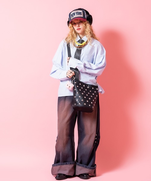 a.p.o.v.(エーピーオービー)の「a.p.o.v. クロップド丈オックスフォードストライプシャツ(シャツ/ブラウス・メンズ・ブルー/ブラック/ピンク・ONESIZE)」の9枚目の写真