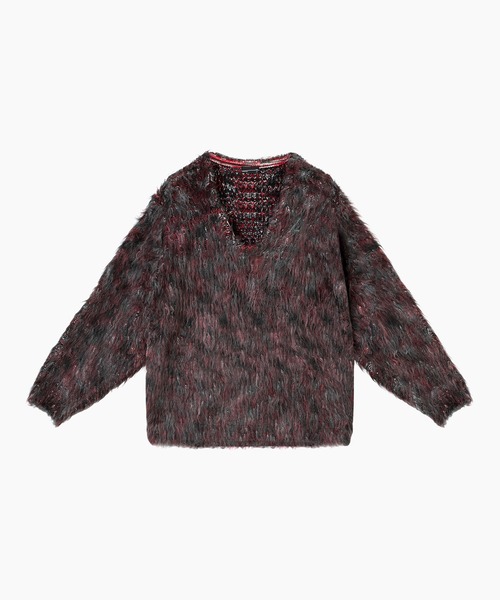 LAD MUSICIAN(ラッドミュージシャン)の「MIX SHAGGY V-NECK PULLOVER(ニット/セーター・メンズ・ブルーグレー/グレー/レッド・FREE)」の3枚目の写真