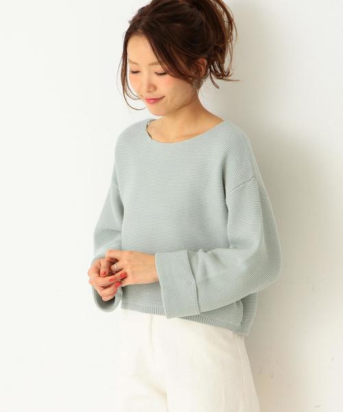 Another Edition（アナザーエディション）の「ガーターニットプルオーバー/ AEMFC C ガーター PO◆（ニット/セーター・レディース・オフホワイト/ベージュ/ライム・フリー）」の3枚目の写真