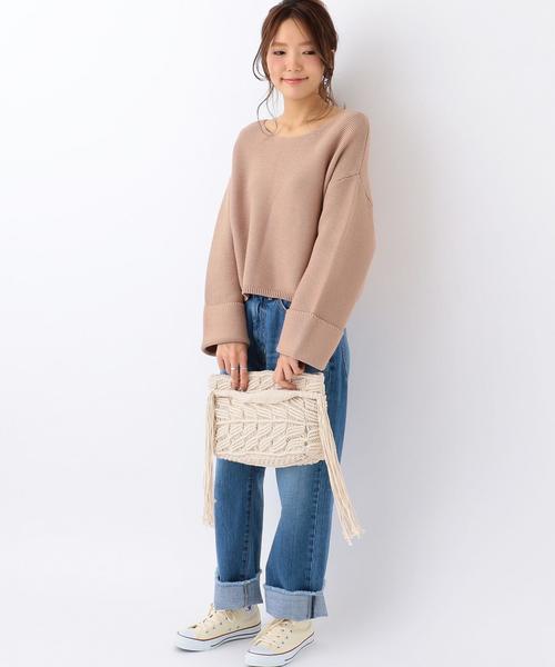 Another Edition（アナザーエディション）の「ガーターニットプルオーバー/ AEMFC C ガーター PO◆（ニット/セーター・レディース・オフホワイト/ベージュ/ライム・フリー）」の12枚目の写真