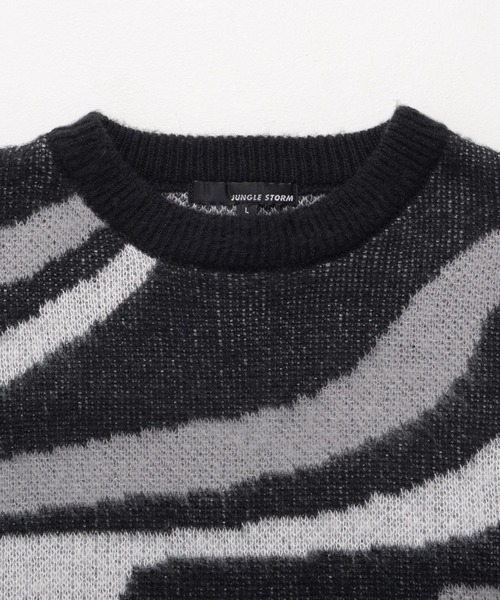 Revo.（レボ）の「マーブルカラー ジャガード モヘアタッチ 起毛 ルーズニット プルオーバー（ニット/セーター・メンズ・ブルー/イエロー/ブラック・L/M）」の21枚目の写真