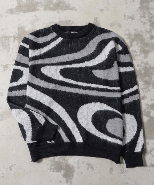 Revo.（レボ）の「マーブルカラー ジャガード モヘアタッチ 起毛 ルーズニット プルオーバー（ニット/セーター・メンズ・ブルー/イエロー/ブラック・L/M）」の20枚目の写真