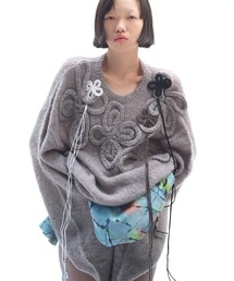 Chain Flower Knit Tops / チェーンフラワーニットトップス