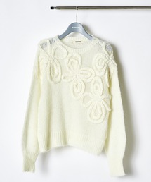 RUMCHE（ラムシェ）の「Chain Flower Knit Tops / チェーンフラワーニットトップス（ニット/セーター）」