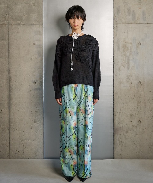 RUMCHE(ラムシェ)の「Chain Flower Knit Tops / チェーンフラワーニットトップス(ニット/セーター・レディース・ブラック/グレー/ホワイト・FREE)」の11枚目の写真