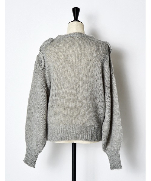 RUMCHE(ラムシェ)の「Chain Flower Knit Tops / チェーンフラワーニットトップス(ニット/セーター・レディース・ブラック/グレー/ホワイト・FREE)」の16枚目の写真