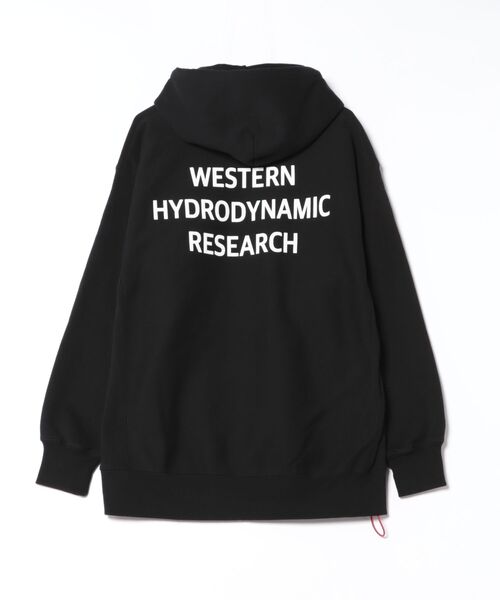 WESTERN HYDRODYNAMIC RESEARCH(ウェスタンハイドロダイナミックリサーチ)の「【Western Hydrodynamic Research/ウェスタン ハイドロダイナミック リサーチ】WORKER HOODIE JP プルオーバーパーカー バックプリント ワンポイント ブランドロゴ 刺繍(パーカー・メンズ・ブラック/ネイビー・MEDIUM/LARGE/X-LARGE)」の5枚目の写真