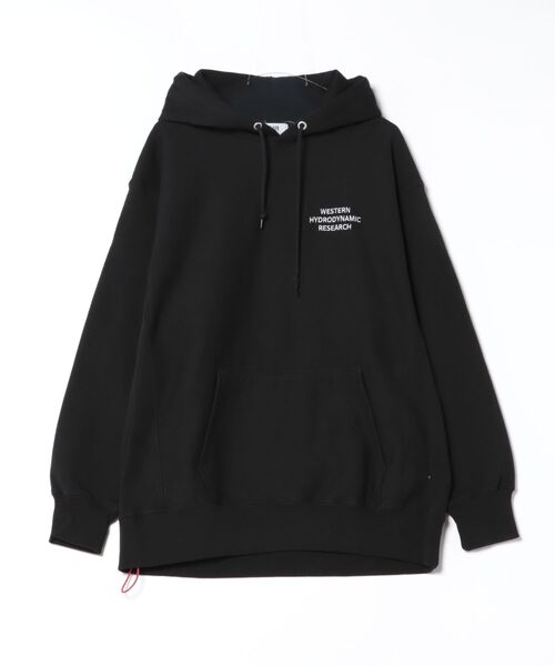 WESTERN HYDRODYNAMIC RESEARCH(ウェスタンハイドロダイナミックリサーチ)の「【Western Hydrodynamic Research/ウェスタン ハイドロダイナミック リサーチ】WORKER HOODIE JP プルオーバーパーカー バックプリント ワンポイント ブランドロゴ 刺繍(パーカー・メンズ・ブラック/ネイビー・MEDIUM/LARGE/X-LARGE)」の4枚目の写真