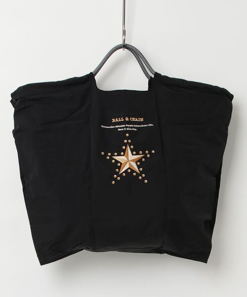 Ball&Chain（ボールアンドチェーン）の「Ball&Chain(ボールアンドチェーン) The first star/Lサイズ（エコバッグ/サブバッグ・レディース・ブラック/アイボリー/グレー・F）」の3枚目の写真