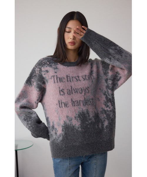 AZUL by moussy（アズールバイマウジー）の「グラデーションジャガードニット（ニット/セーター・レディース・ブラック系その他/ブラウン系その他/ピンク系その他・FREE）」の10枚目の写真