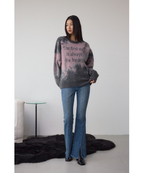 AZUL by moussy（アズールバイマウジー）の「グラデーションジャガードニット（ニット/セーター・レディース・ブラック系その他/ブラウン系その他/ピンク系その他・FREE）」の11枚目の写真