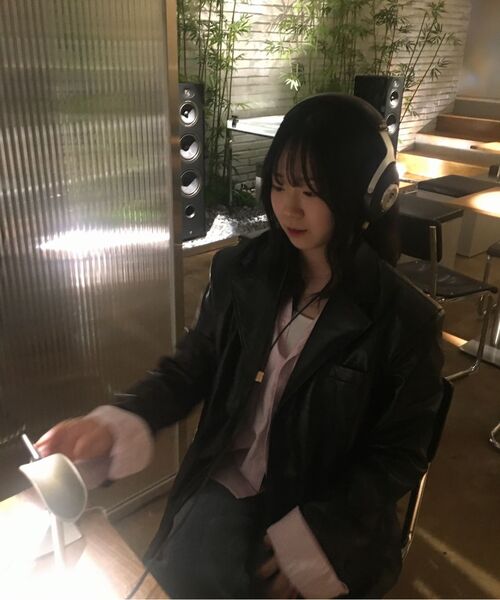 PLACE STUDIO（プレイススタジオ）の「クラックオーバーサイズシングルボタンブレザー レザー ジャケット [ブラック]（テーラードジャケット・レディース・ブラック・FREE）」の9枚目の写真